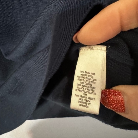 Bonobos Navy V-neck Slim Fit Merino Wool Men’s Plus Size Pullover Sweater - Picture 3 of 4